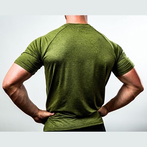 Camiseta Deportiva Personalizada para Hombre, Ajustada, de Secado Rápido, Transpirable, con Cuello Redondo, para Gimnasio y Fitness - Product Image 2