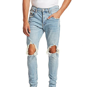 Super Selling High Street Plus Size Jeans Buraco Rasgado de Cintura Alta Slim Fit Denim Jeans Stretch Jeans Tecido De Algodão à venda - Product Image 3