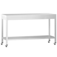 Table de centre commerciale en acier inoxydable PREMIUM - 1800x600mm - avec étagère inférieure