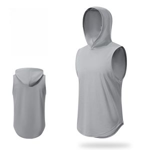 High Quality <b>Men</b> Hoodie Sleeveless <b>Vest</b> Fitness Suit Training Hooded Fitness Gym <b>White</b> Tank Top Hoodie Custom <b>Men</b> - Product Image 3
