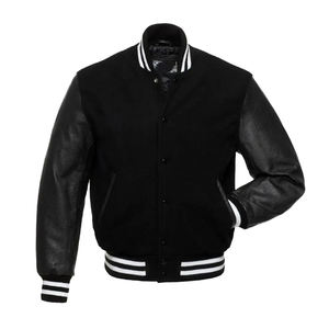 Chaqueta Bomber Vintage universitaria para hombre, superventas, Primavera, lona bordada, lana, calle principal, marca personalizada, mangas delanteras - Product Image 2