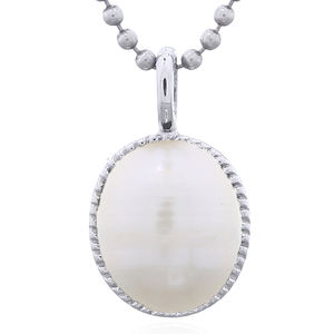 Stunning Mother of <b>Pearl</b> Oval Bezel 925 Silver <b>Pendant</b> - Product Image 1