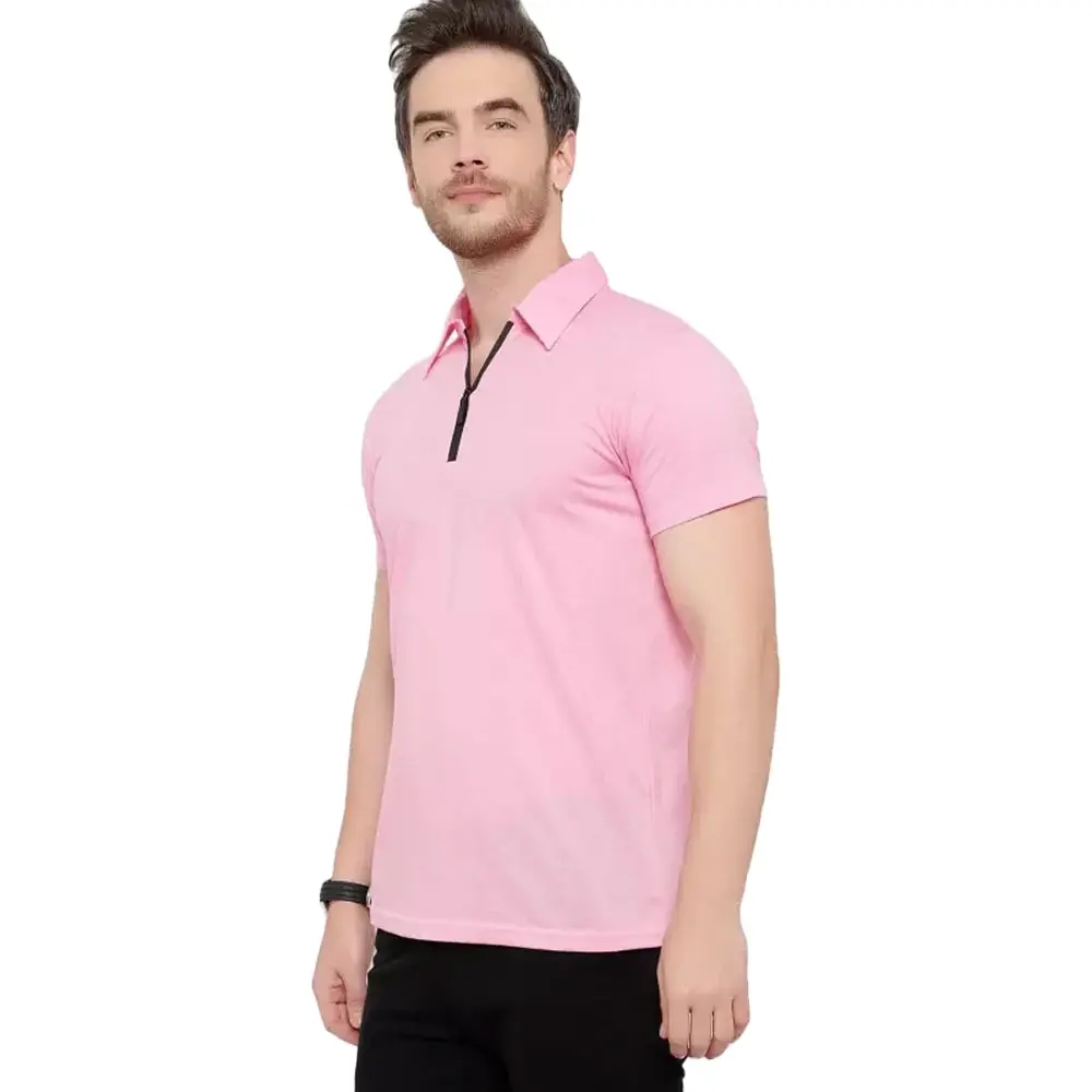 Yeni stil 2023 özel erkekler Slim Fit Golf T Shirt toptan bıçak yaka Tee gömlek erkekler kısa kollu Polo gömlekler