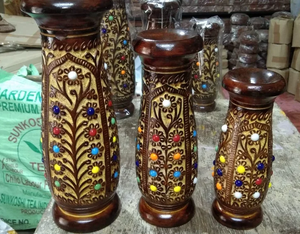 Cajas de madera pulidas artesanales de madera decorativas con tema budista elegante hecho a mano y letreros de pared para decoración de bodas y vacaciones - Product Image 1