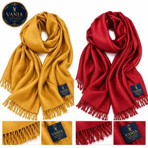 ผ้าพันคอแคชเมียร์พาชมิน่า VANIA ENTERPRISES สีเบจล้วน น้ำหนักเบา สำหรับผู้หญิง ใช้ได้ทุกฤดู ใส่ได้ทุกวัน - Product Image 3