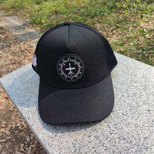 หมวกเบสบอลผ้าแคนวาสสีดำ5แผงออกแบบได้ตามที่ต้องการหมวกกีฬาเบสบอลทำจากผ้าแคนวาสสำหรับปั่นจักรยานกลางแจ้ง - Product Image 1