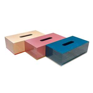 Caja de pañuelos de cuero para decoración del hogar de lujo moderna de colores en todas las formas, madera acrílica para servilletas y almacenamiento para uso en el inodoro - Product Image 1