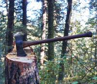 Hache Tomahawk à double tête en acier Damas de qualité supérieure, personnalisée pour l'industrie, style Rose, avec manche en bois et étui en cuir – Vente en gros