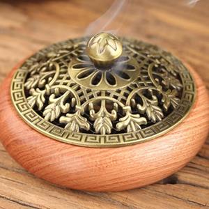 Quemador de Incienso de Madera Reutilizable con Tapa de Diseño de Metal Dorado para Varillas Aromáticas y Ambiente en el Hogar o para Regalo, Procedente de la India - Product Image 6