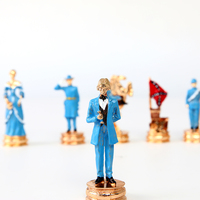 Jeu d'échecs en métal sur le thème de la guerre civile