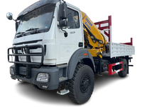 Prix d'usine 4x4 Off Road Grue à flèche pliante 10T montée sur camion avec corps de cargaison durable à vendre