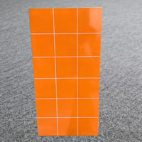 Azulejo de Porcelana Brillante Naranja de 300x600mm para Pared y Suelo, Antideslizante y Antibacteriano, con Patrones de Rayas Pre-Grabadas para Cocina y Baño