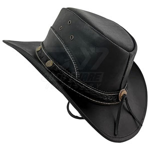 Chapeau en cuir véritable souple pour hommes avec un design pliable pour un usage quotidien confortable Chapeaux en cuir - Product Image 3