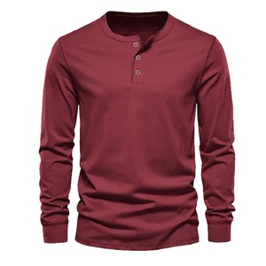 Camisetas informales de manga larga con estampado liso para hombre, camisetas de algodón con cuello redondo que absorben la humedad, camisetas sin mangas con ajuste holgado - Product Image 1