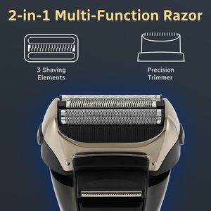 Afeitadora Eléctrica para Hombre, Afeitadora de Lámina Húmeda y Seca con Pantalla LED de Energía, Afeitadora Inalámbrica Impermeable IPX7 para Uso Corporal - Product Image 4