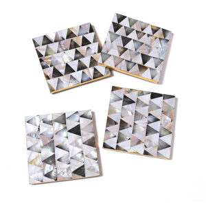 Posavasos cuadrados modernos con incrustaciones de perlas Madre, accesorios de mesa de PC de resina ligera, precio de fábrica directo, mopa de té y café, almohadillas para alfombrillas con incrustaciones - Product Image 4