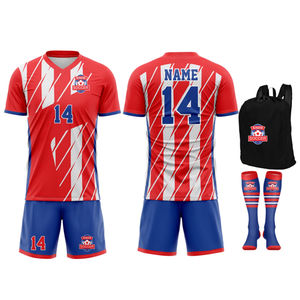 Ensemble d'uniformes de football Respirant 100% Tissu polyester Conception personnalisée OEM Uniforme de football sans couture Respirant à séchage rapide - Product Image 1