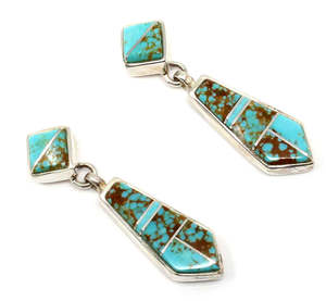 Simple Design Carina Leekity Turquoise Inlay <b>Stud</b> <b>Earring</b> Sterling Silver <b>Teardrop</b> Bezel Setting Cute Wedding Pear Cut - Product Image 2