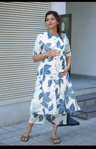 COLECCIÓN DE DISEÑADOR DHAMAKA DE VERANO Disfruta de tu verano con nuestro increíble conjunto de pantalones Kurti Elegante conjunto Kurti para este verano - Product Image 5