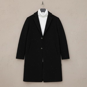 เสื้อโค้ทขนสัตว์ยาวสำหรับผู้ชาย ดีไซน์หรูหรา เป็นมิตรต่อสิ่งแวดล้อม อุ่นสบายสำหรับฤดูหนาว ทรงพรีเมียม เหมาะสำหรับการทำงานในสำนักงาน งานธุรกิจ และแฟชั่นประจำวัน - Product Image 4