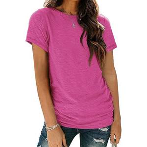 Camiseta de Manga Corta con Cuello Redondo para Mujer, Informal, de Verano, 100% Algodón/Poliéster, Transpirable, Ecológica, con Logotipo y Diseño Personalizados - Product Image 6