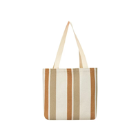 Sacs fourre-tout en coton avec logo personnalisé de qualité supérieure avec poignée en jute tissée à la main en jute imprimée à rayures fabriquées au Bengale occidental en Inde
