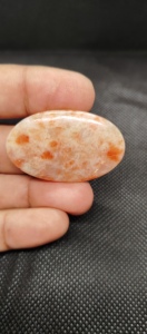 พลอย Sunstone สีส้มธรรมชาติขัดเรียบสำหรับทำเครื่องประดับอัญมณีรุ่น126 5-8มม. - Product Image 2