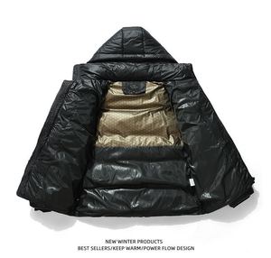 Veste matelassée à capuche pour homme, couleur contrastée, imperméable, écologique, hiver 2025, qualité supérieure, fermeture éclair sur le devant - Product Image 5