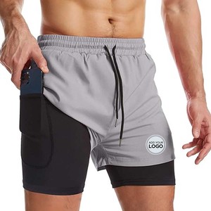 <b>Men's</b> 2 in 1 Athletic Quick Dry <b>Shorts</b>,Running Lightweight,Sweat Wicking Gym Workout Elastic <b>Shorts</b> - Product Image 2