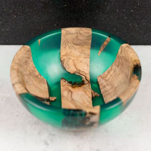 Bol en résine en bois à la mode fabriqué à la main pièce maîtresse rustique moderne élégant maison cuisine Accent décoratif - Product Image 1