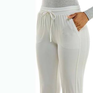 Joggers de verano para mujer Pantalones ligeros de algodón con bolsillos para gimnasio al aire libre Ajuste y cintura con cordón para Fitness o hogar - Product Image 5