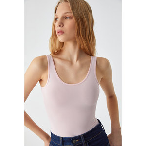 GRIMELANGE Chiles Blouse slim sans manches à col rond et boutons-pression pour femme - Product Image 5