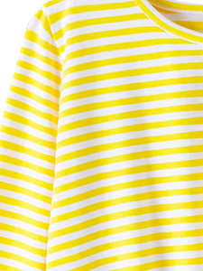 Camiseta Casual Extra Grande de Alta Calidad para Niñas, con Cuello Redondo y Rayas, Logotipo Personalizado Impreso, 100% Algodón, Bangladesh - Product Image 5