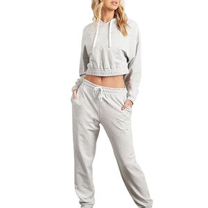 Haut court d'hiver à capuche pour femme en molleton 100 % coton pour un style quotidien élégant et un confort décontracté - Product Image 5