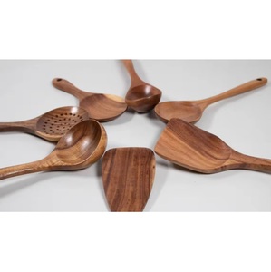Cuchara de cocina duradera de madera natural para utensilios de cocina antiadherentes respetuosos con el medio ambiente, fácil de limpiar, solo lavado a mano, juegos de herramientas de cocina versátiles - Product Image 2