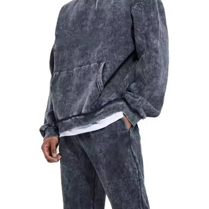 Ensemble de survêtement d'hiver 2 pièces personnalisé pour hommes, sweat à capuche et pantalon, 100 % coton molletonné - Product Image 6