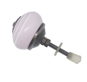 Gros boutons en céramique rose blanc rayé tiroir poignée d'armoire tire industriel pour cuisine chambre armoire salle à manger commode - Product Image 3