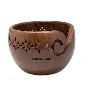 Cuenco de Chocolate de madera con diseño de flores hechas a mano, cuenco dulce decorativo de mesa personalizado de alta calidad para fiestas, venta al por mayor disponible - Product Image 4