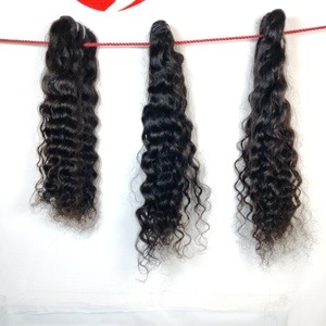 Vente en gros pas cher Bundle couleur naturelle cuticule alignée temple indien extensions humaines noir lâche profonde boucle style brut vague naturelle - Product Image 2