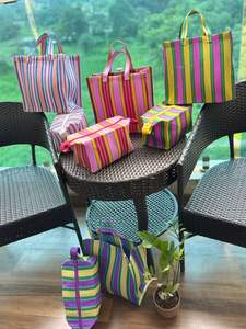 Fantaisie grandes pochettes cosmétiques étui mode recyclé plastique polypropylène Nylon sac pochette ensemble écologique fabriqués à la main sacs - Product Image 6