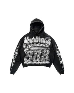 Ensemble de sweats à capuche de haute qualité en gros, impression sérigraphique, impression DTG, logo personnalisé, sweat-shirt tendance pour hommes, ensemble de sweats à capuche délavés à l'acide - Product Image 3