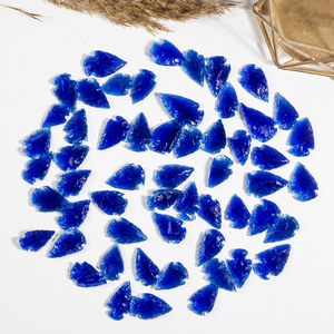 Cristales de vidrio azul oscuro de primera calidad al por mayor, puntas de flecha de cristal precioso para decoración y meditación - Product Image 4