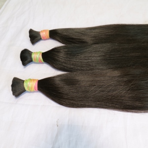 Cabello Humano Indio 100% Virgen Natural Liso y Ondulado, Extensiones de Cabello Crudo a Granel, Grado Remy, Doble Trama a Máquina - Product Image 4