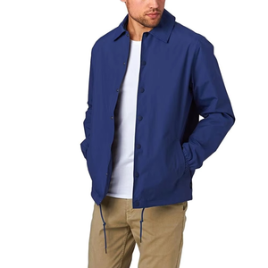 Vente en gros Veste d'entraîneur de haute qualité avec logo personnalisé pour hommes Veste décontractée imperméable personnalisée à col montant pour l'hiver - Product Image 4