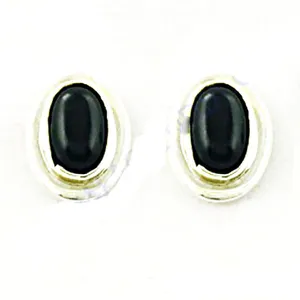 Boucles d'oreilles pendantes en argent sterling avec onyx noir et pierre pour femme, tendance, plaquées or 18 carats - Product Image 2