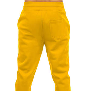 Pantalon ample personnalisé pour hommes, couleur unie, jaune, pantalon de jogging droit, pantalon de survêtement avec logo pour homme - Product Image 3