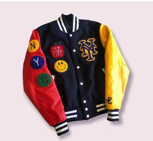 OEM personalizado para hombre Letterman Varsity chaqueta de bombardero de béisbol con lana de chenilla parches bordados - Product Image 3