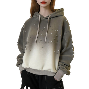 Nouveau pull à capuche ample d'hiver coton épais sweats à capuche femmes haut court conception fabrication - Product Image 1