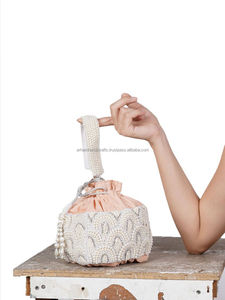 Bolso de mano de noche artesanal étnico, monederos con cordón tradicional, bolsas bordadas, embragues de Potli tejidos a mano, la mejor noche - Product Image 4