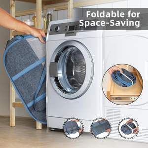 OEM Manufacturer Vietnam Origin Customizable <b>Pop</b> <b>up</b> Collapsible Tear Proof Material Dual Handles Foldable <b>Laundry</b> <b>Baskets</b> Hamper - Product Image 4